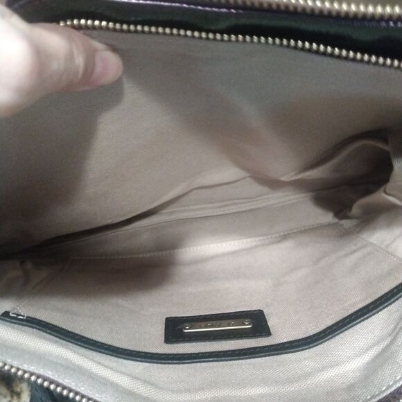 Ports 1961 Purple Metallic Leather Messenger Hand Bag Purse w/ Stone Accent - Picture 12 of 15